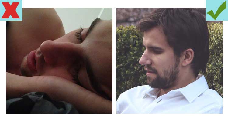 Creepy man in bed vs. regular guy out in public
