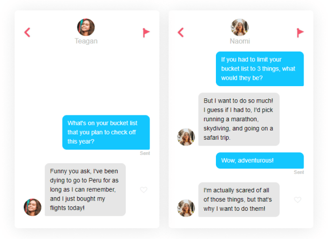 tinder icebreakers bucket list