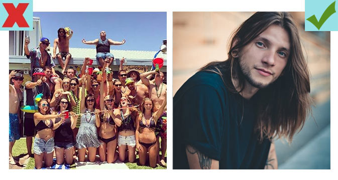 Avoid big group shots for Tinder pictures